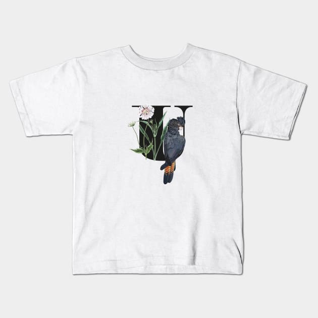 Botanical Alphabet U Kids T-Shirt by froileinjuno